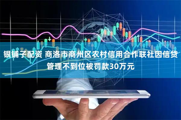 银铺子配资 商洛市商州区农村信用合作联社因信贷管理不到位被罚款30万元